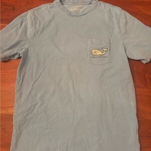 Vineyard Vines Light Blue Short Sleeve Tee Baseball Theme